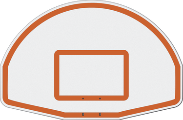 Basketball System - Straight Post (4-1/2 in. Pole with 4 ft. Offset) - 36 in. Aluminum Fan Backboard - Double Rim